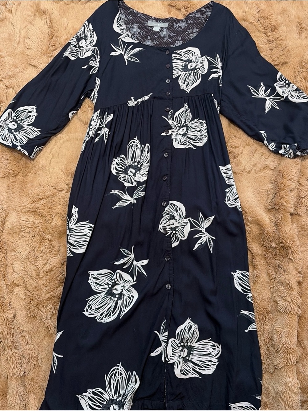 Long Dress Floral Vintage Inspired Boho 90s AprilCornell Hippie XXL Flowy